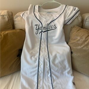 White Yankees Baseball Jersey Dress